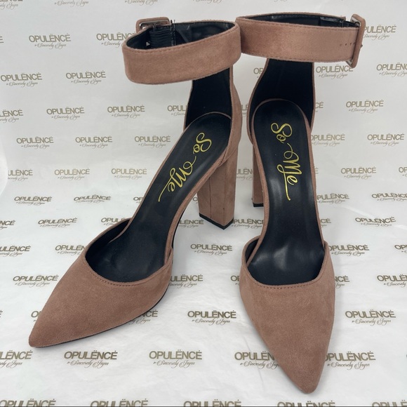 TWO PAIRS of “So Me” Nude Chunky Heels - Picture 3 of 5